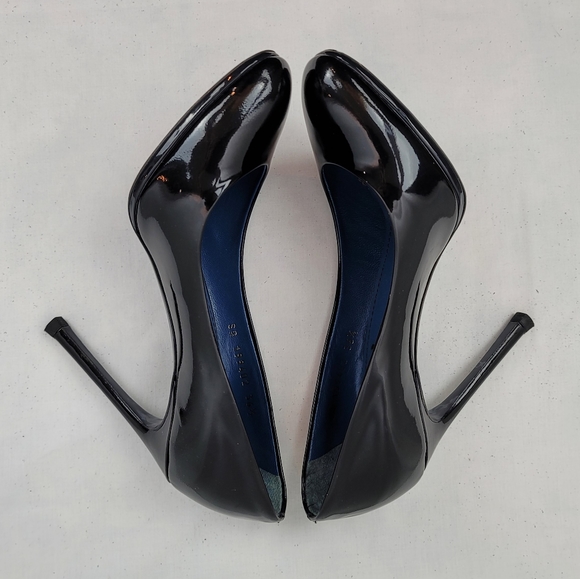 Yves Saint Laurent Black Patent Stiletto Heels Pumps Size 36.5 - Picture 6 of 10